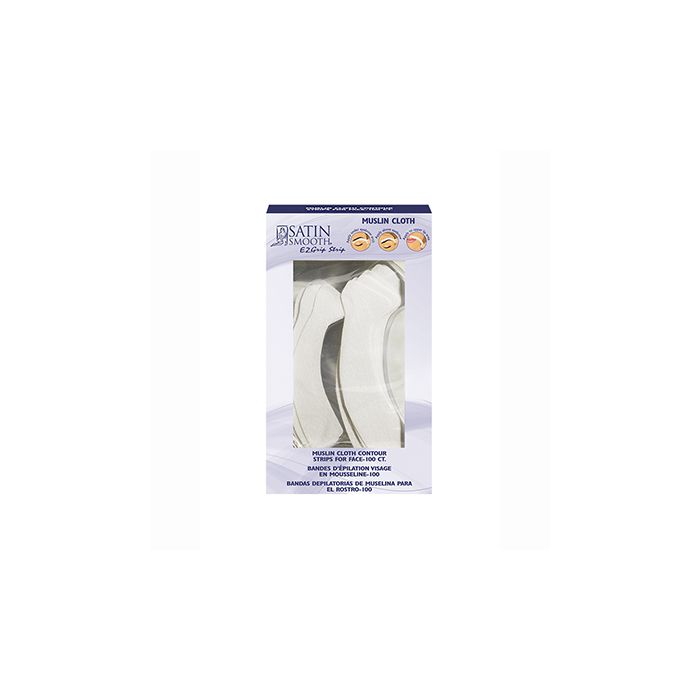 2 stacks of Satin Smooth EZ Grip Muslin Contour Cloth Facial Strip in retail packaging 2 stacks of Satin Smooth EZ Grip Muslin Contour Cloth Facial Strip in retail packaging