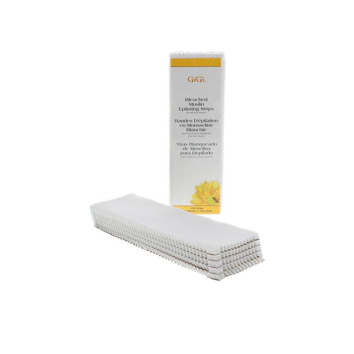 3D illustration of 1 pack of muslin strips with the actual peels lay on white background