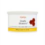 Front view of a 14 ounce can of GiGi Dark Honee featuring product information thumbnail
